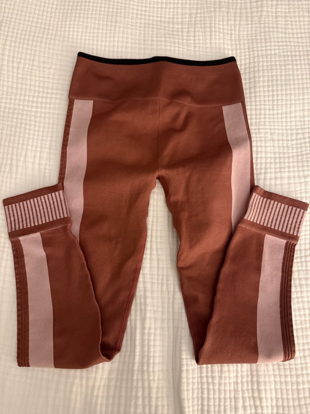 Rust Pink Stripe Active Leggings